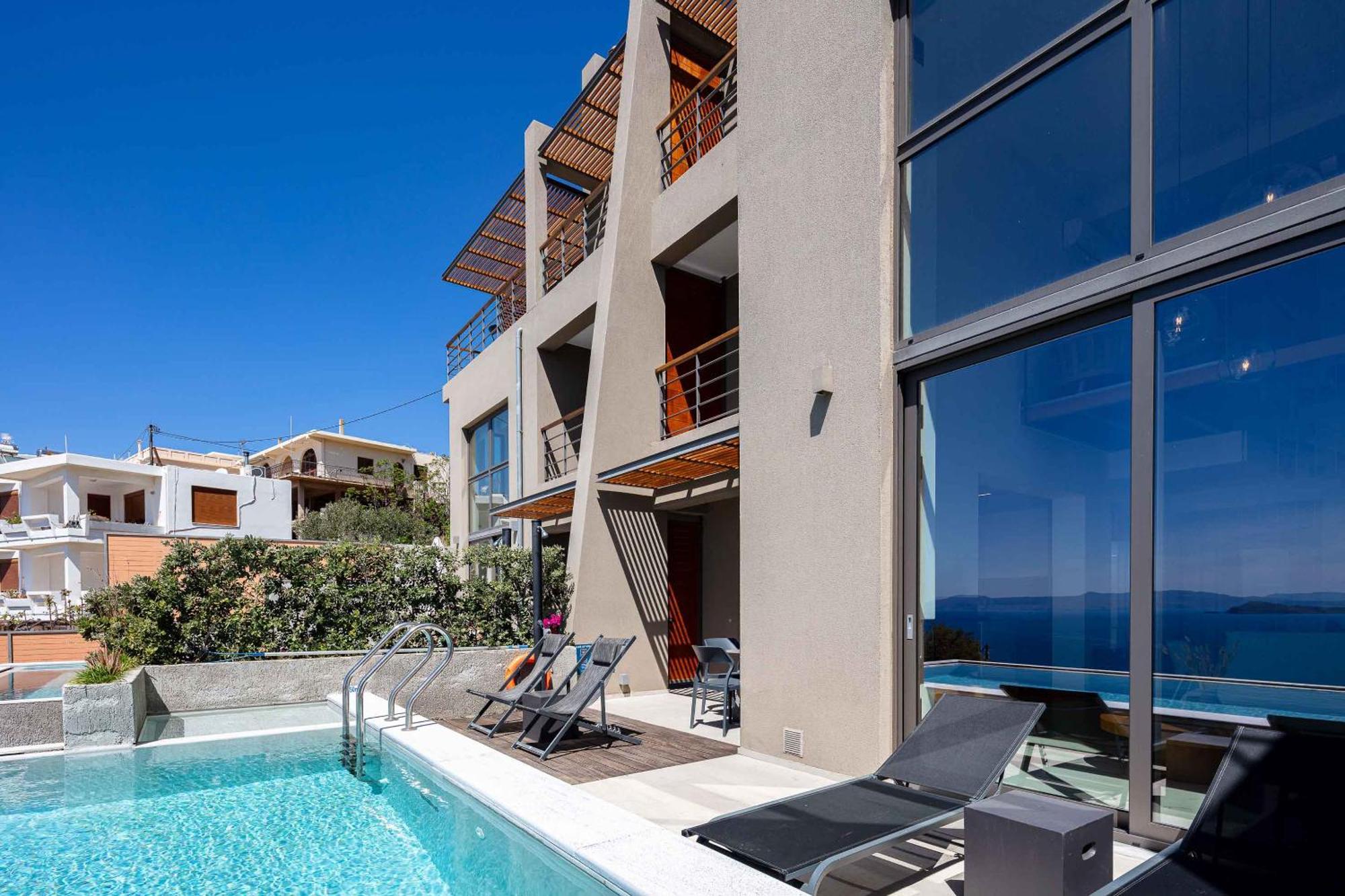 Omnia Luxury Villas - "Heated" Pools & Breathtaking Seaviews! Hriszí Aktí Haniá Kültér fotó