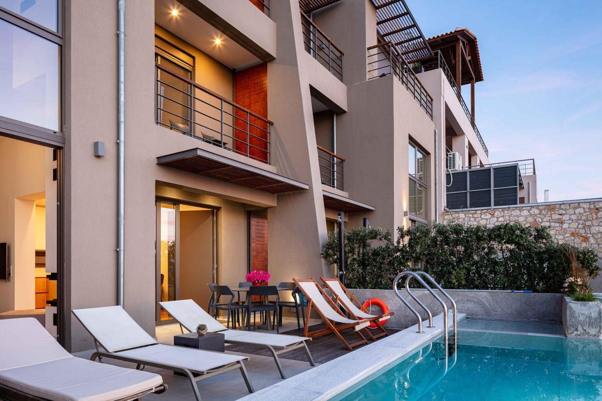 Omnia Luxury Villas - "Heated" Pools & Breathtaking Seaviews! Hriszí Aktí Haniá Kültér fotó