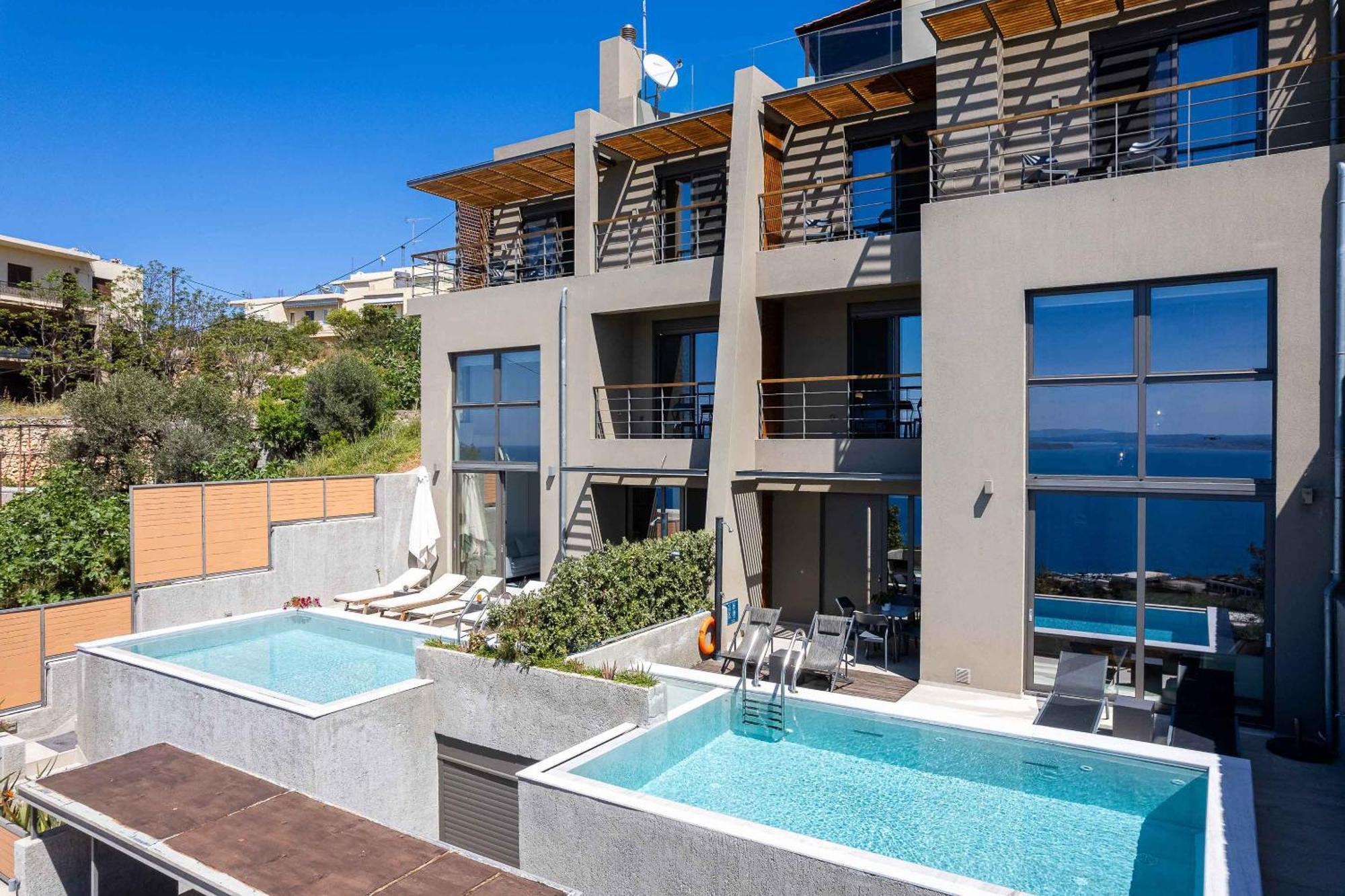 Omnia Luxury Villas - "Heated" Pools & Breathtaking Seaviews! Hriszí Aktí Haniá Kültér fotó