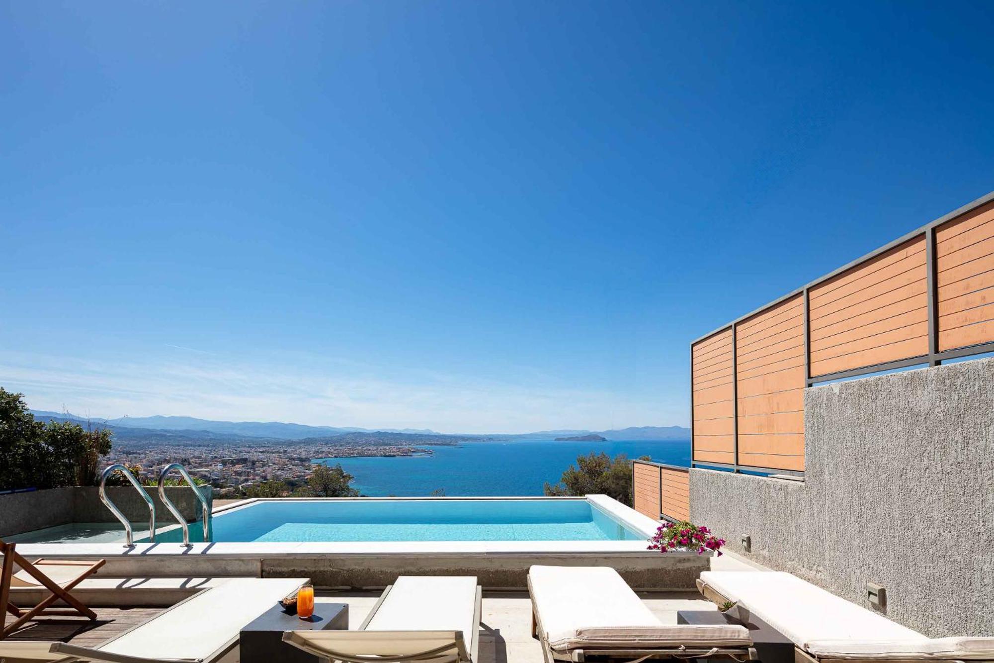 Omnia Luxury Villas - "Heated" Pools & Breathtaking Seaviews! Hriszí Aktí Haniá Szoba fotó