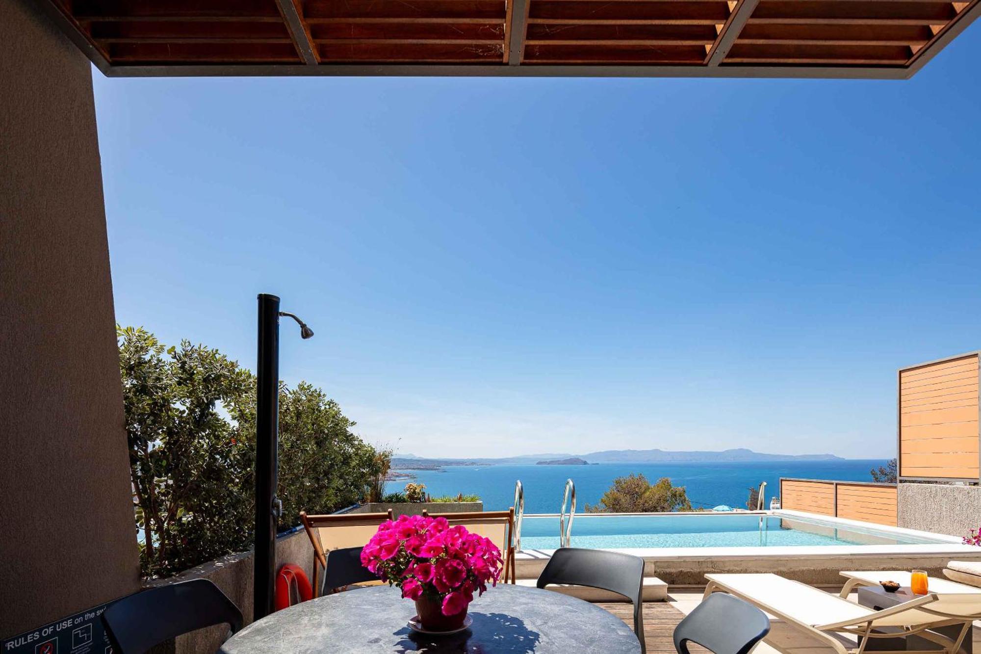Omnia Luxury Villas - "Heated" Pools & Breathtaking Seaviews! Hriszí Aktí Haniá Szoba fotó